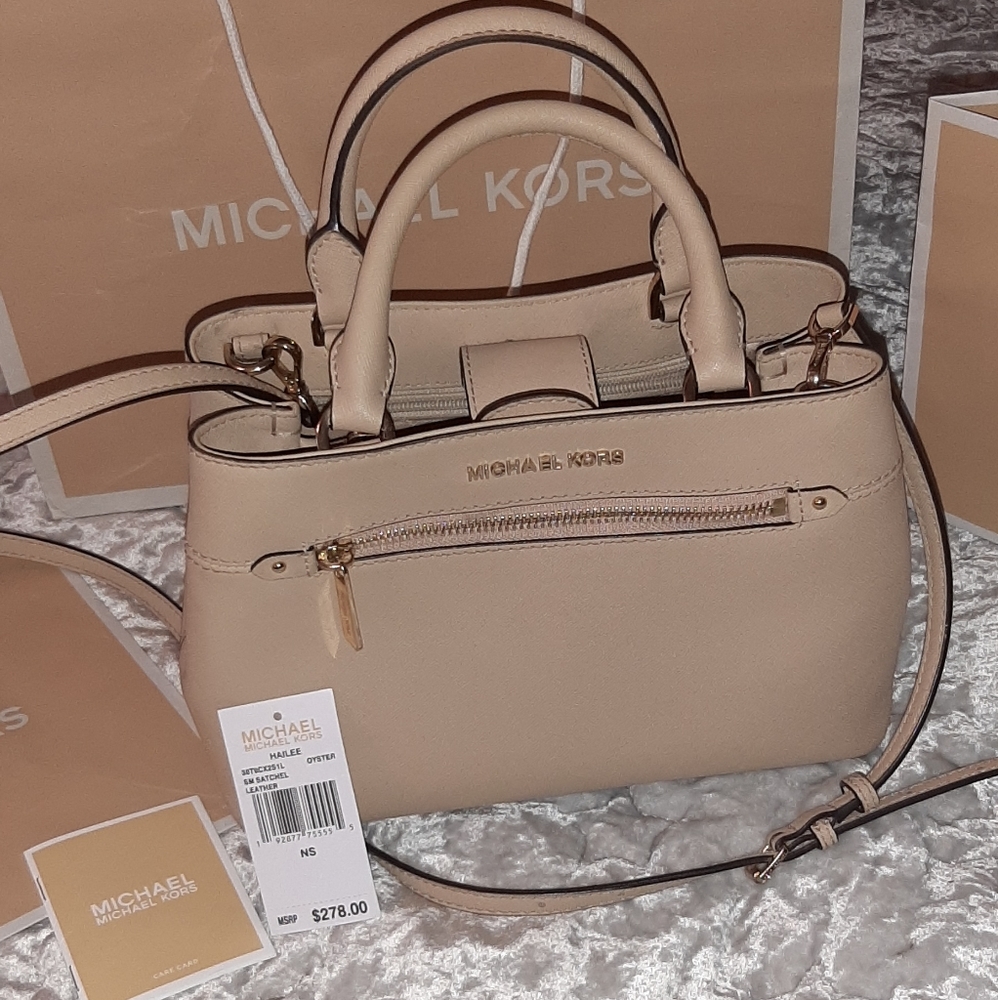 MICHAEL KORS HAILEE SAFFIANO SMALL LEATHER SATCHEL - Picture 7 of 16